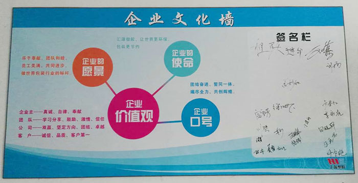 匯源塑膠企業文化墻